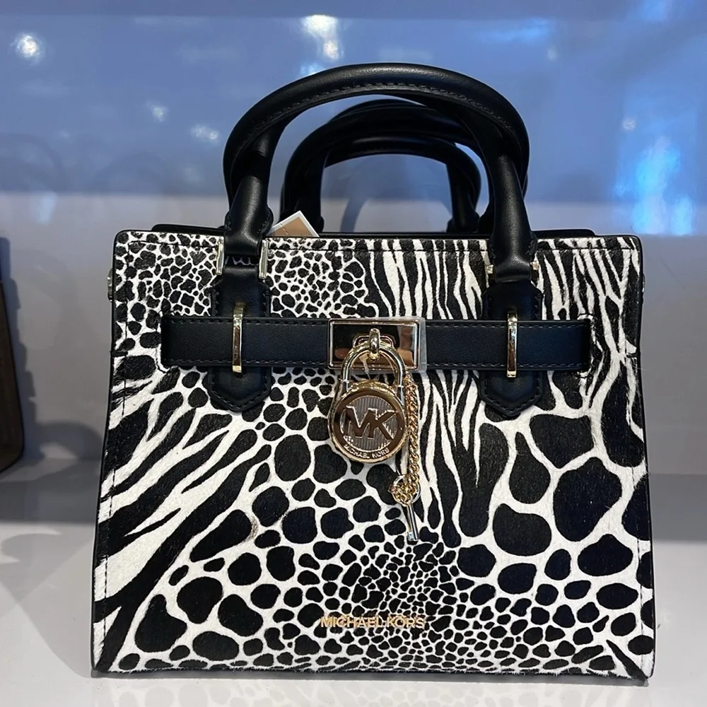 Michael Kors
Hamilton Small Satchel Leather
Color: Black Multi 
NWT 
L - Picture 3 of 16